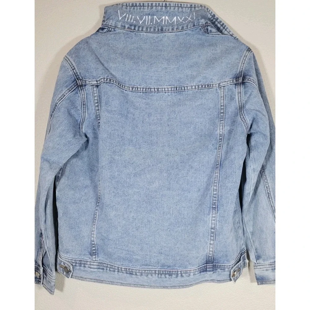 Gemini Fusion Gemini Fusion Bridal Denim Jacket Roman‎ Numeral Detail Size Small